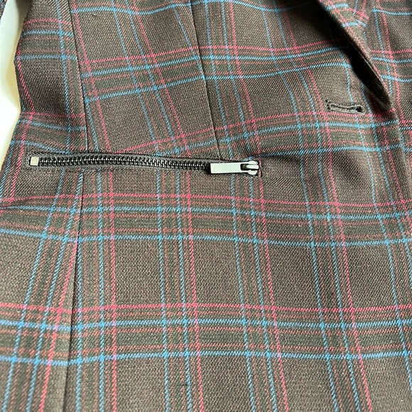 1.State Glen Plaid One Button Womens Blazer Size 2 - Picture 3 of 5